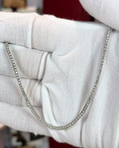 14k White Gold Diamond Tennis Necklace TNS3
