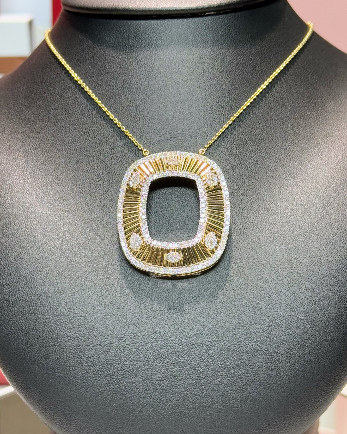 14k Yellow Gold and Diamond Lavalier Necklace