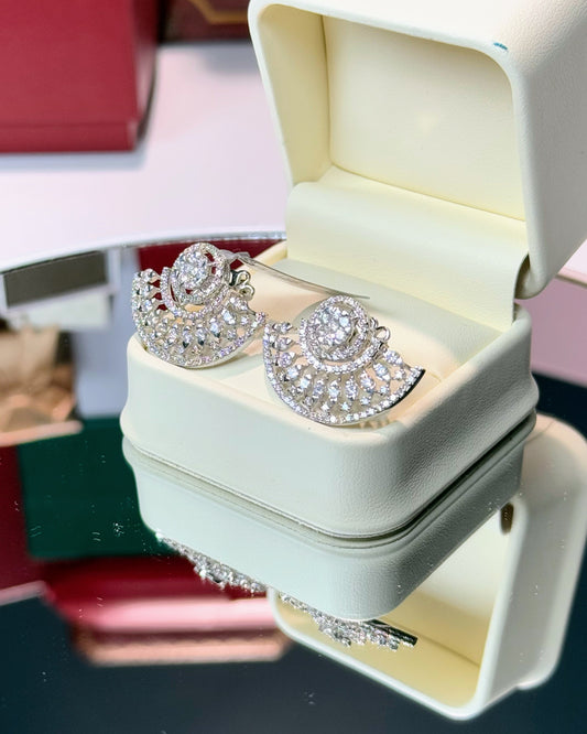 14k White Gold Diamond Earrings