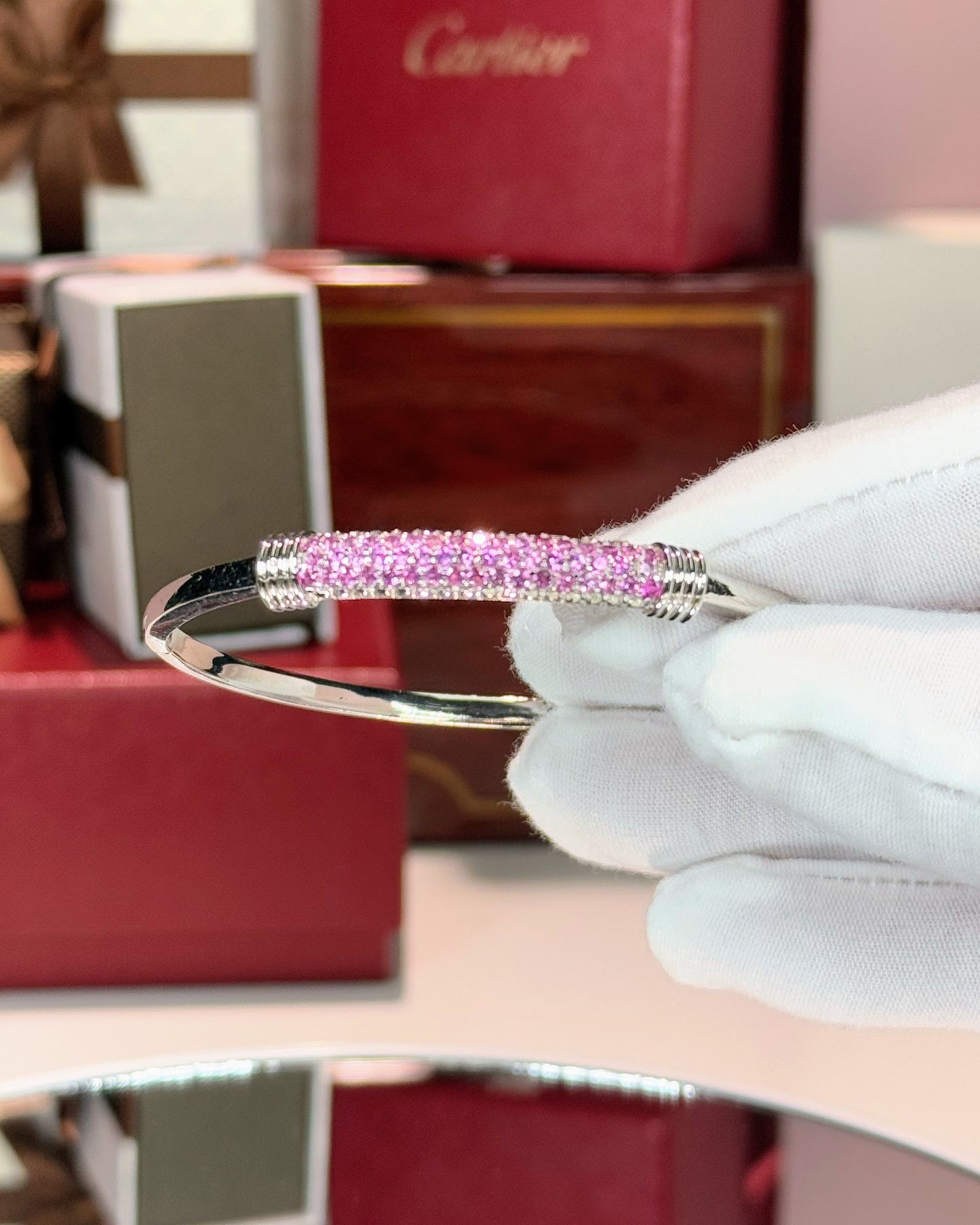 Pink Diamond 14k White Gold Bracelet