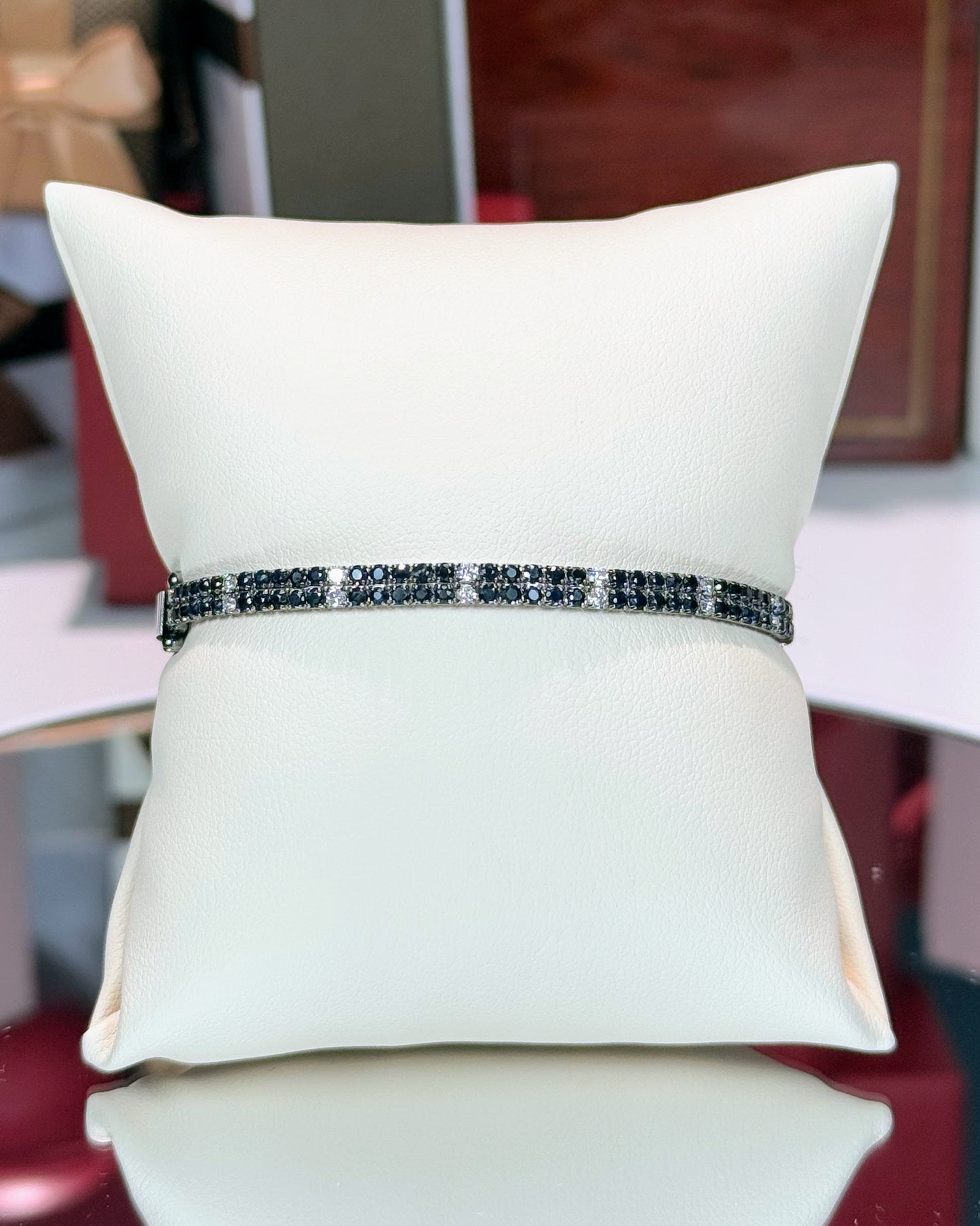 Black Diamond 14k White Gold Bangle