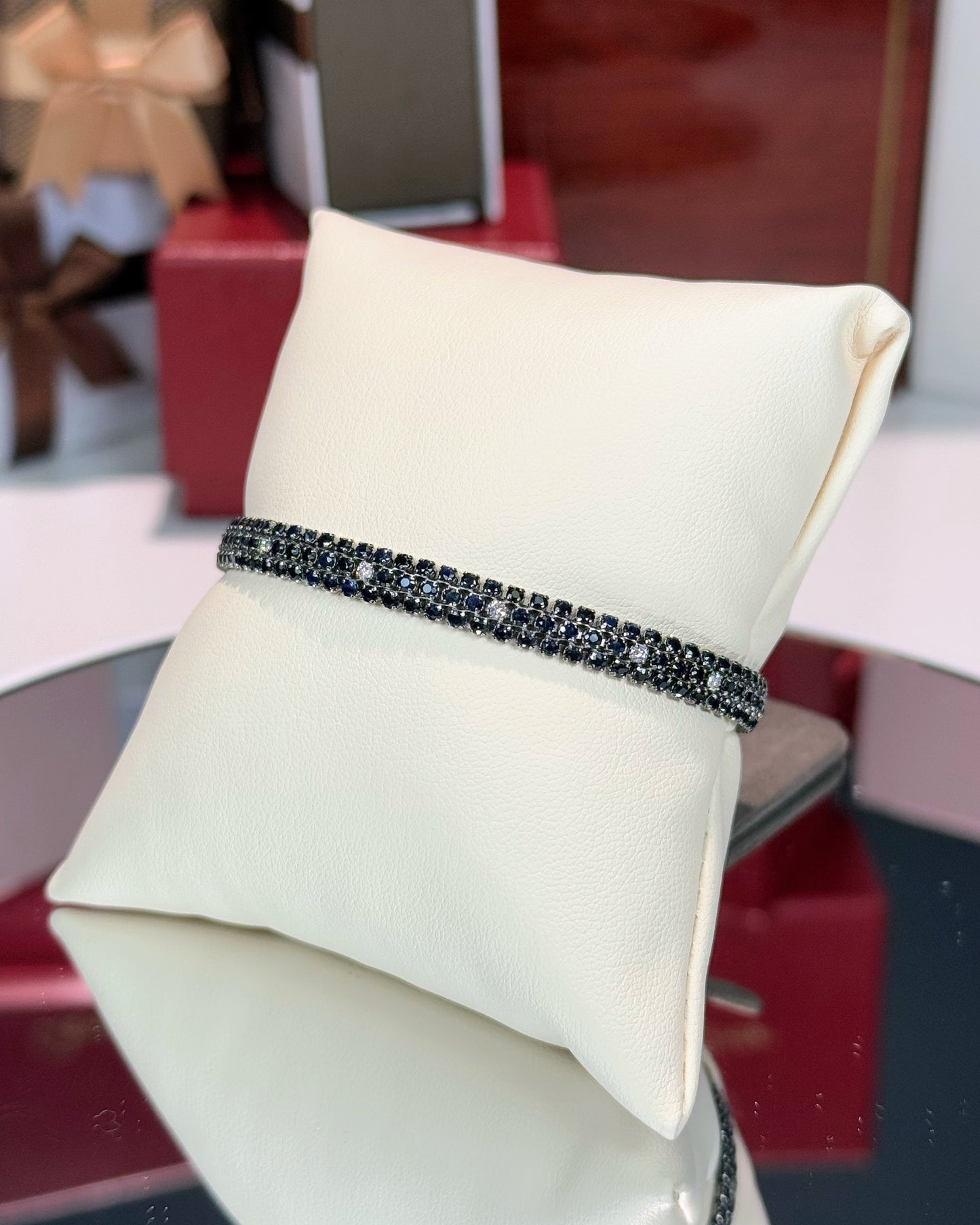 Black Diamond 14k White Gold  Bangle