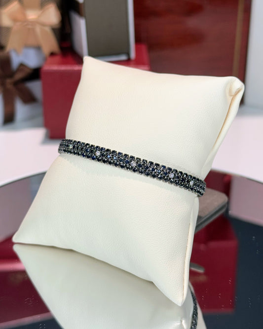 Black Diamond 14k White Gold  Bangle