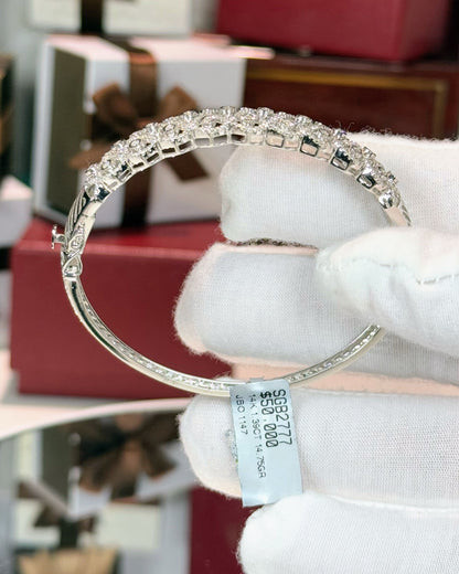 14k White Gold Diamond Bangle Bracelet