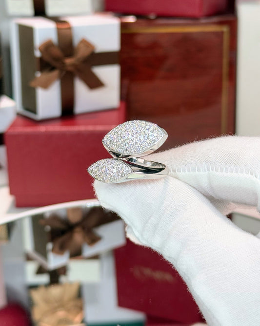 14k White Gold Diamond Bypass Ring