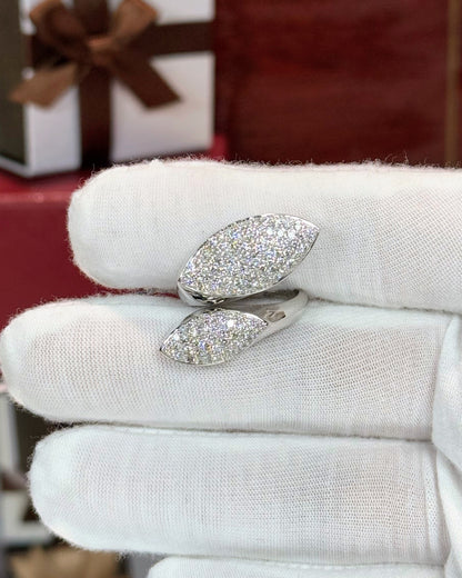 14k White Gold Diamond Bypass Ring