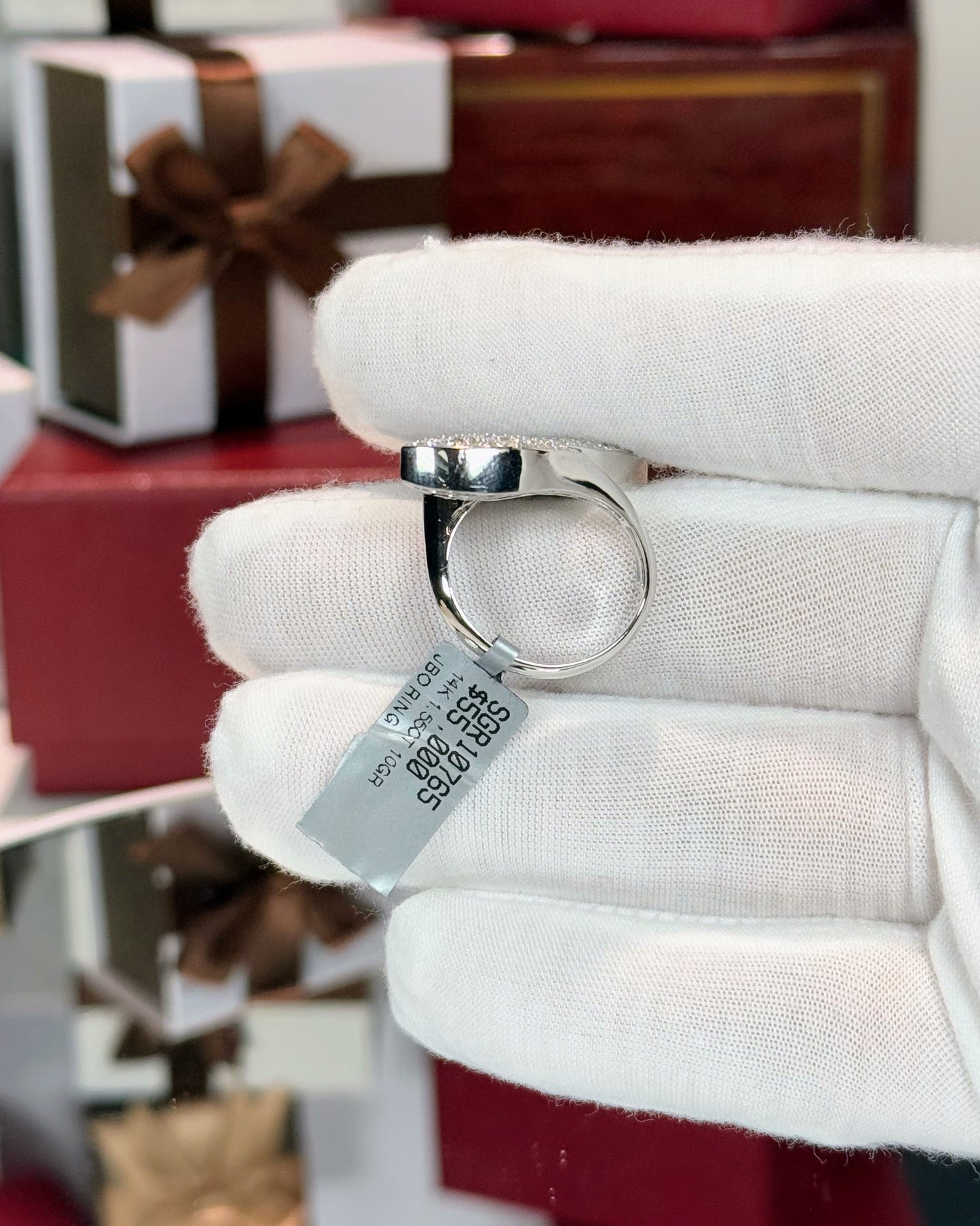 14k White Gold Diamond Bypass Ring