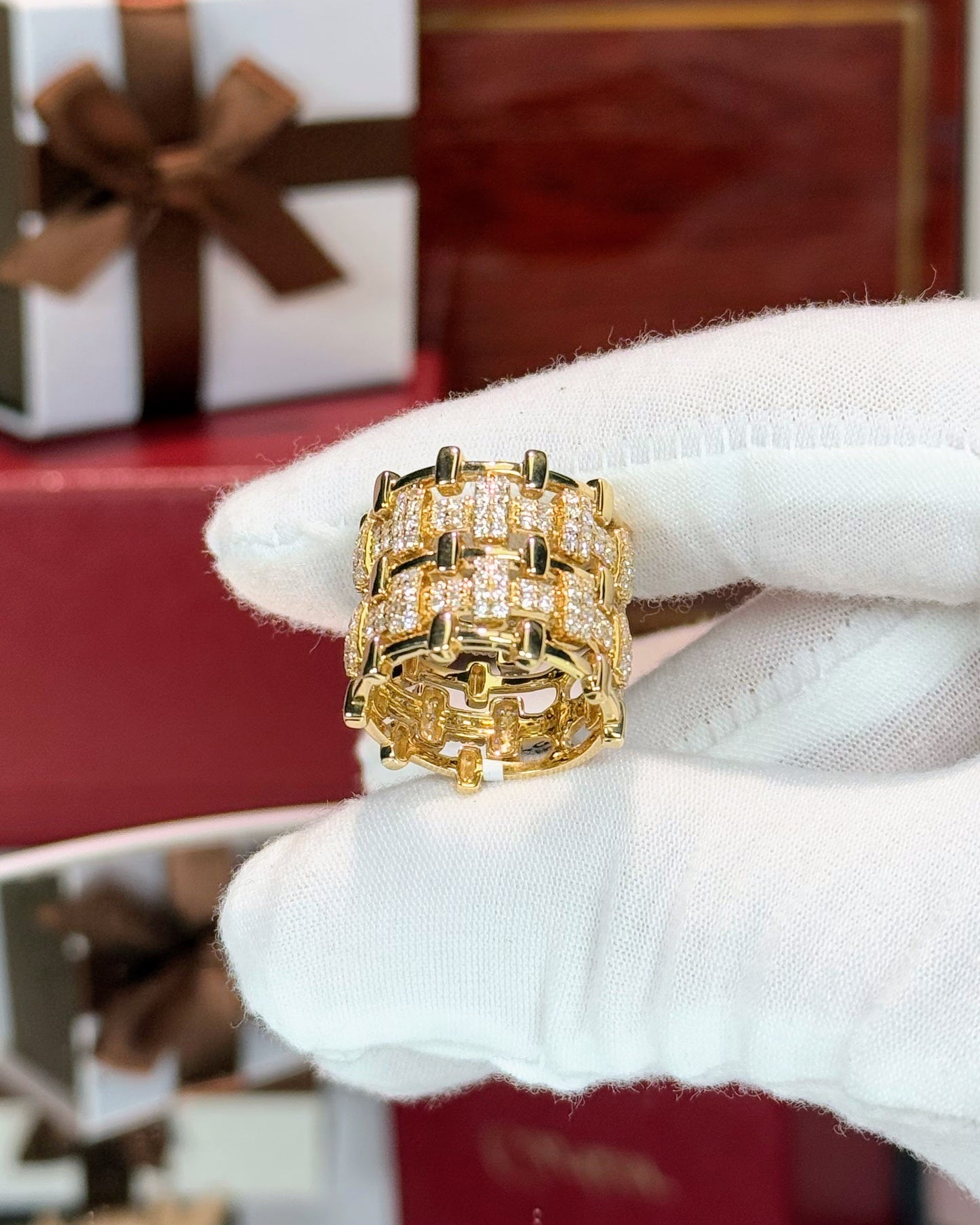 Fortress Design 14k Yellow Gold Diamond Ring