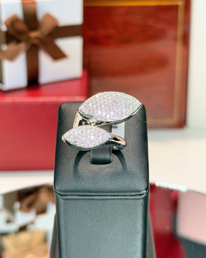 14k White Gold Diamond Bypass Ring