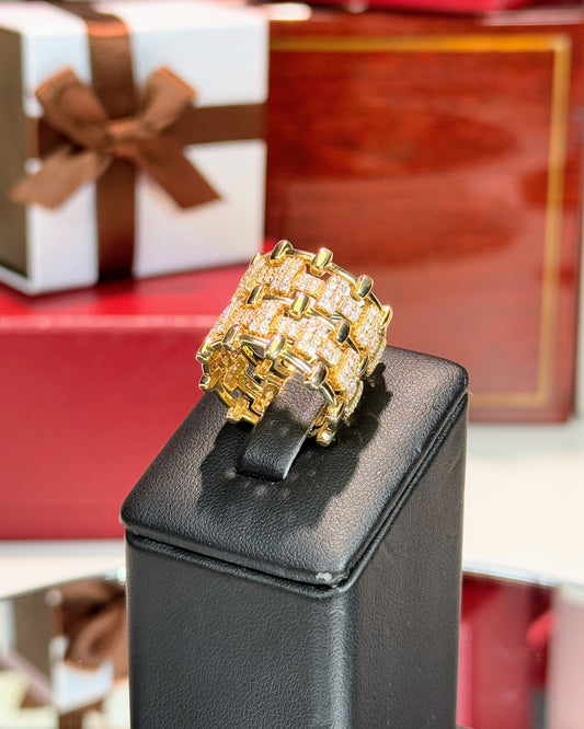 Fortress Design 14k Yellow Gold Diamond Ring