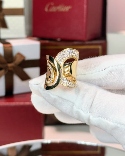 14k Yellow Gold Diamond Paved Fashion Ring