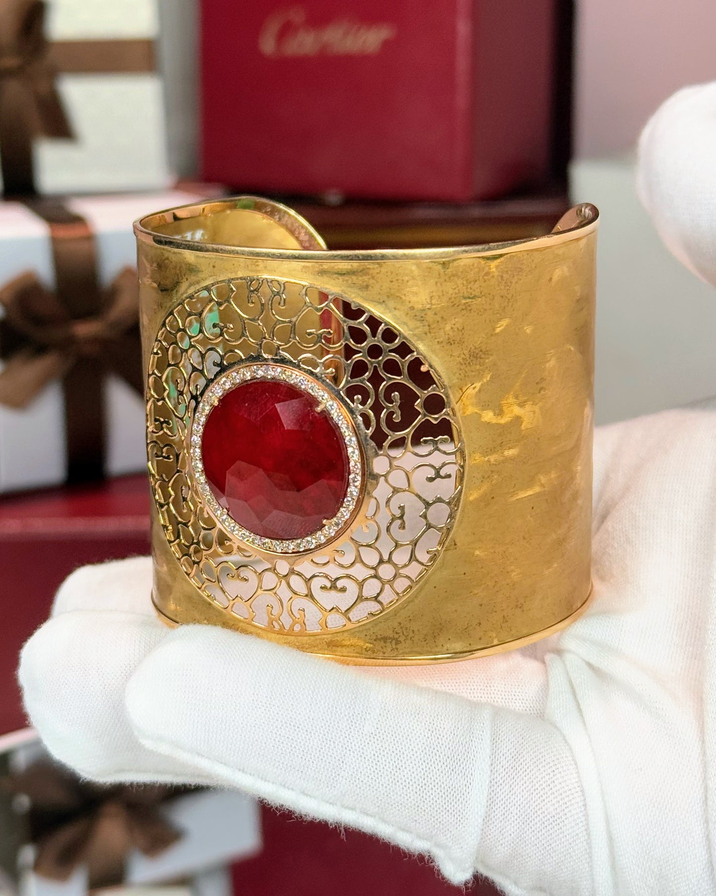 18k Yellow Gold Filigree Wristband