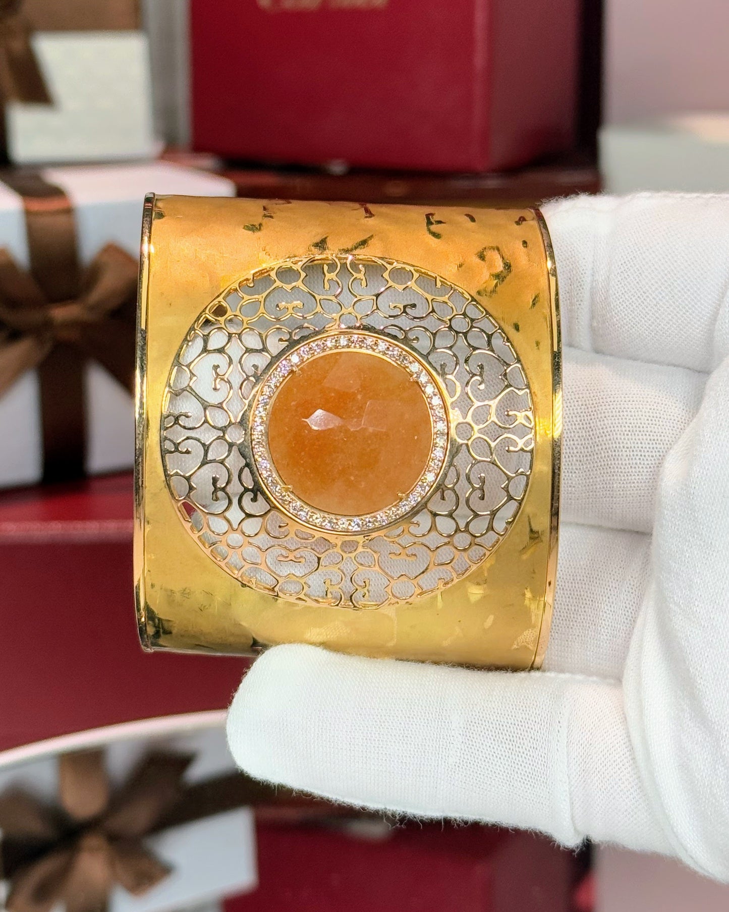 18k Yellow Gold Filigree Wristband