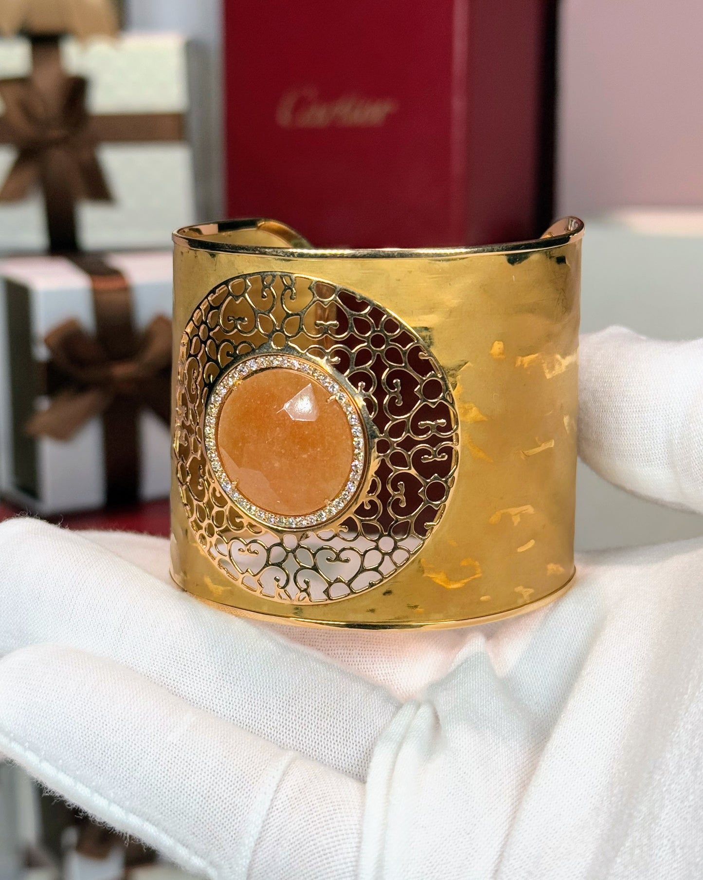 18k Yellow Gold Filigree Wristband