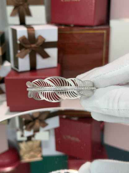 14k White Gold Pattern Bracelet