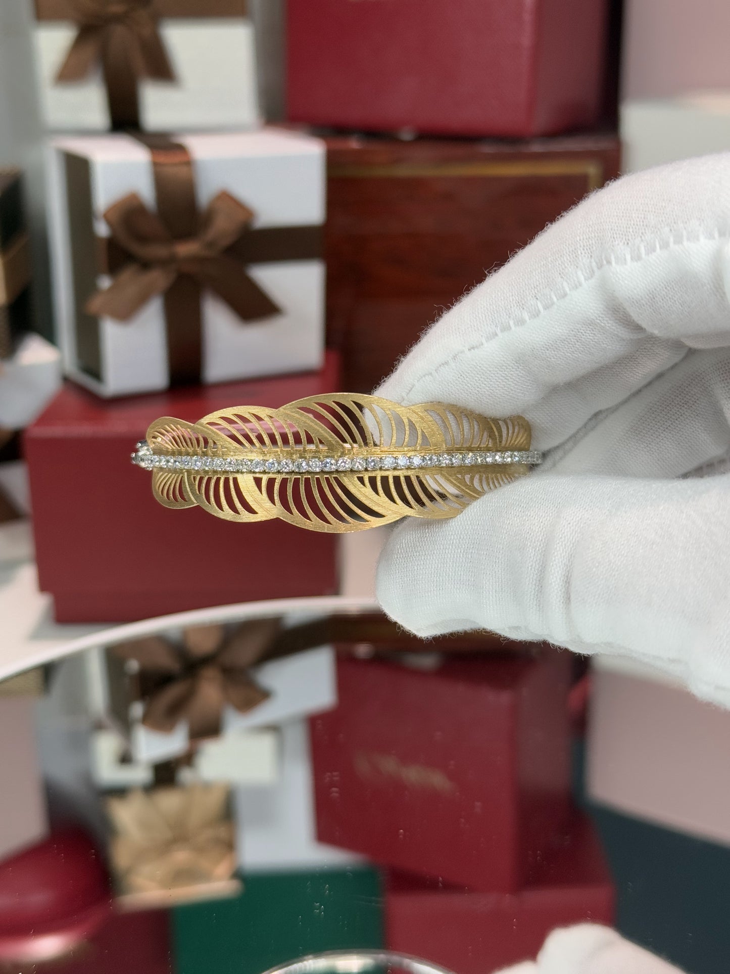 14k Rose Gold Pattern Bracelet