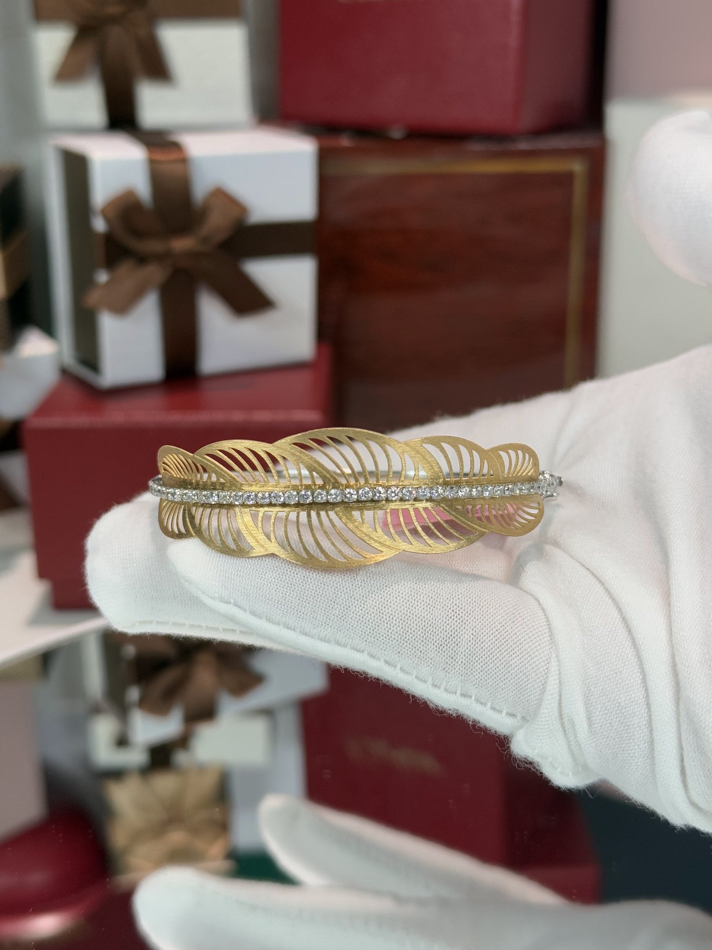 14k Rose Gold Pattern Bracelet