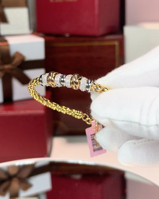 14k Yellow Gold Diamond Braelet