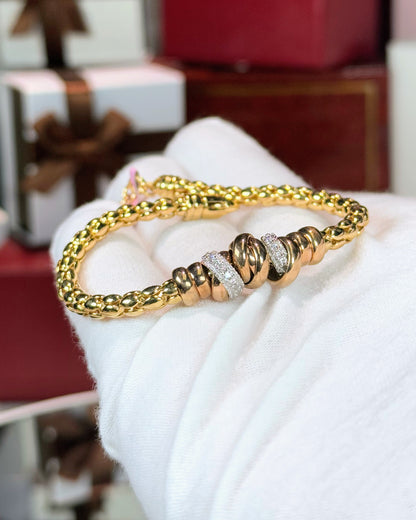 14k Yellow Gold Diamond Braelet