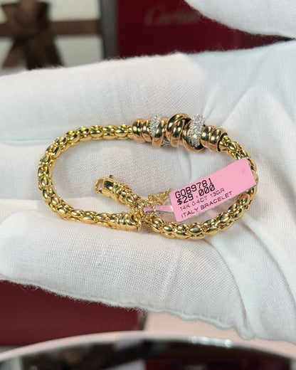 14k Yellow Gold Diamond Braelet