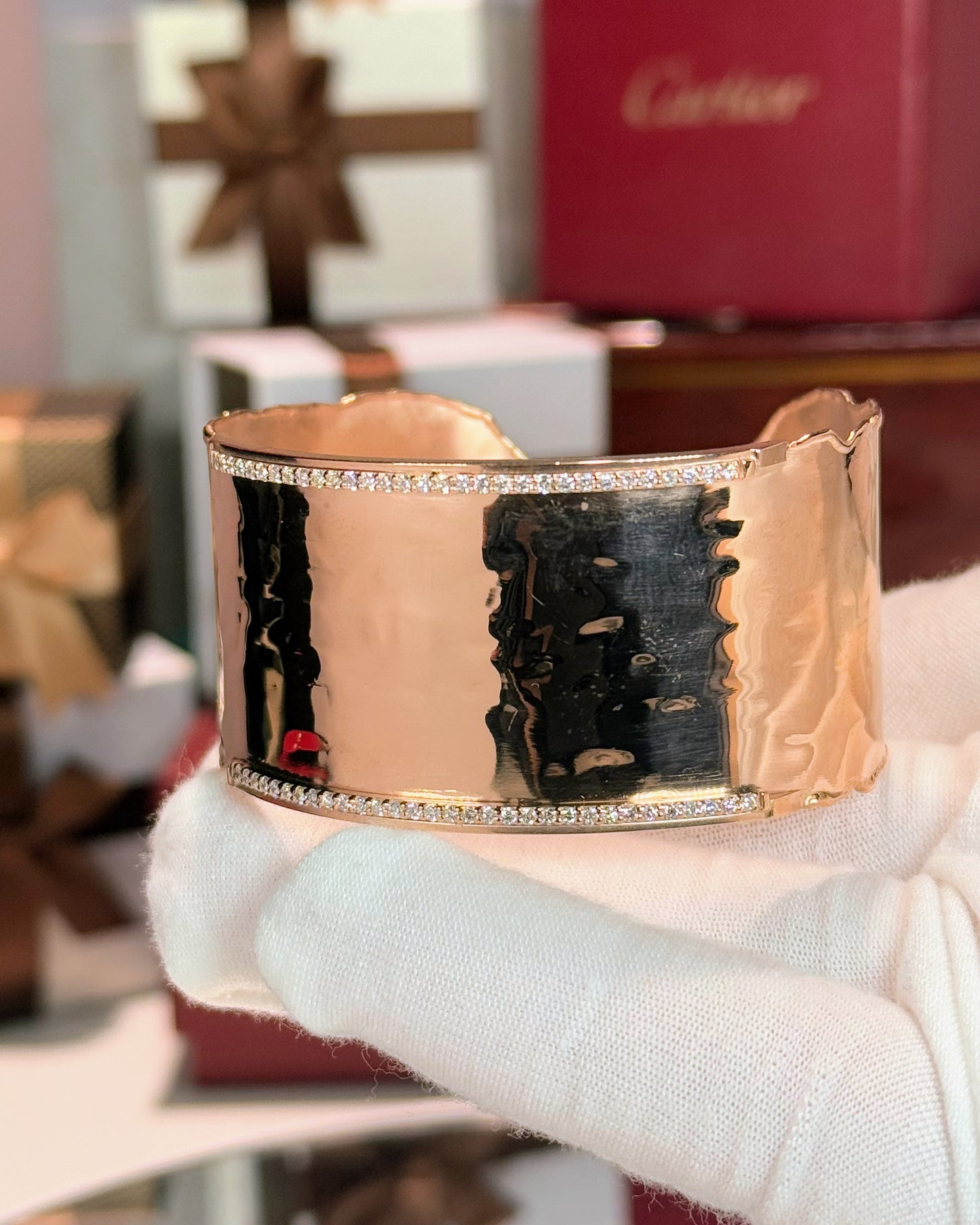 Hammered Finish 14k Rose Gold Waistband