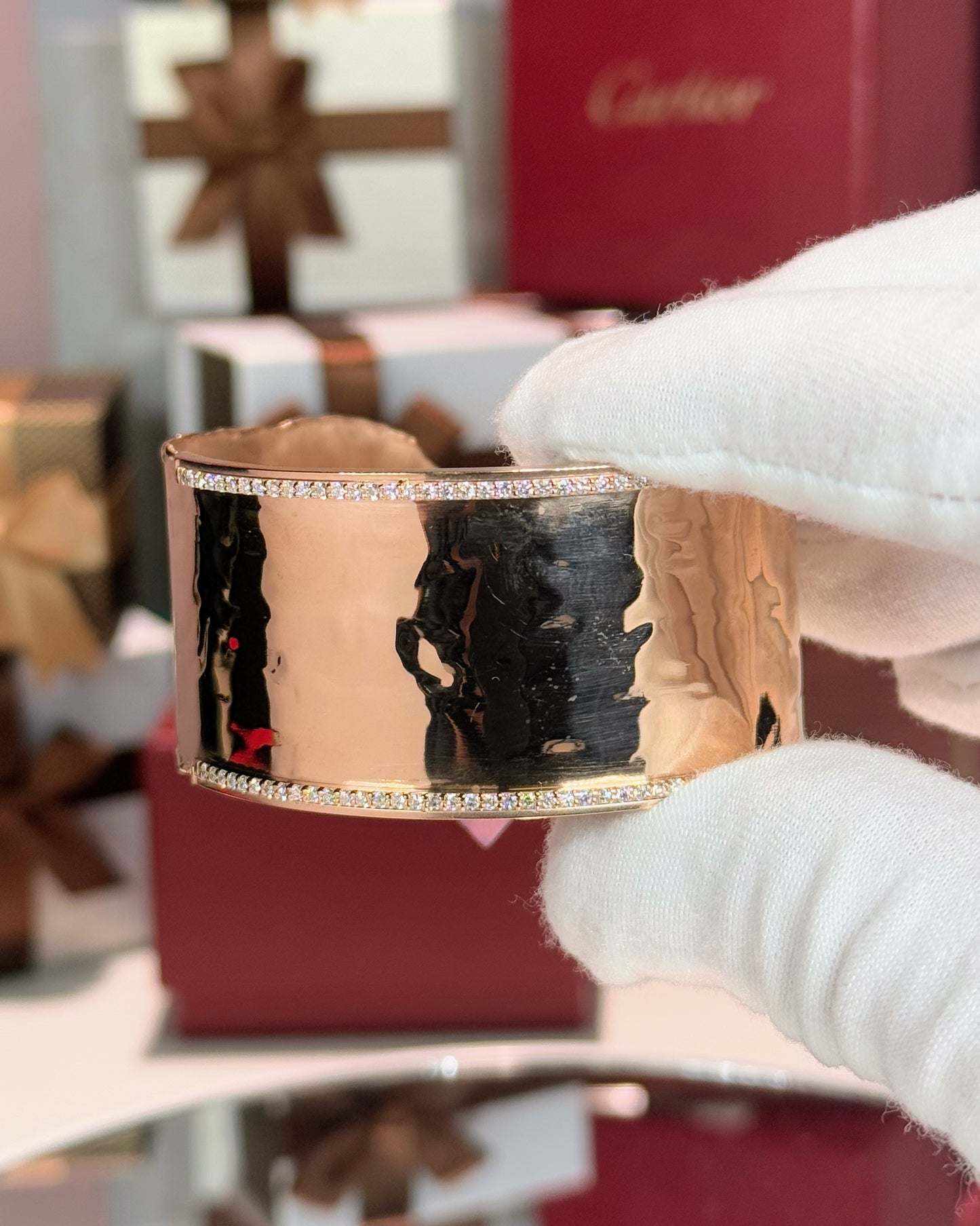 Hammered Finish 14k Rose Gold Waistband