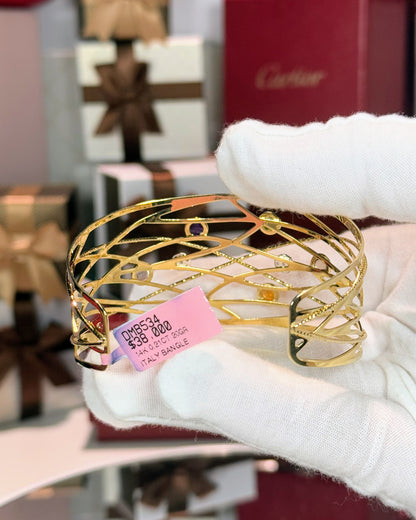 Assorted Color Stones 14k Yellow Gold Bangle