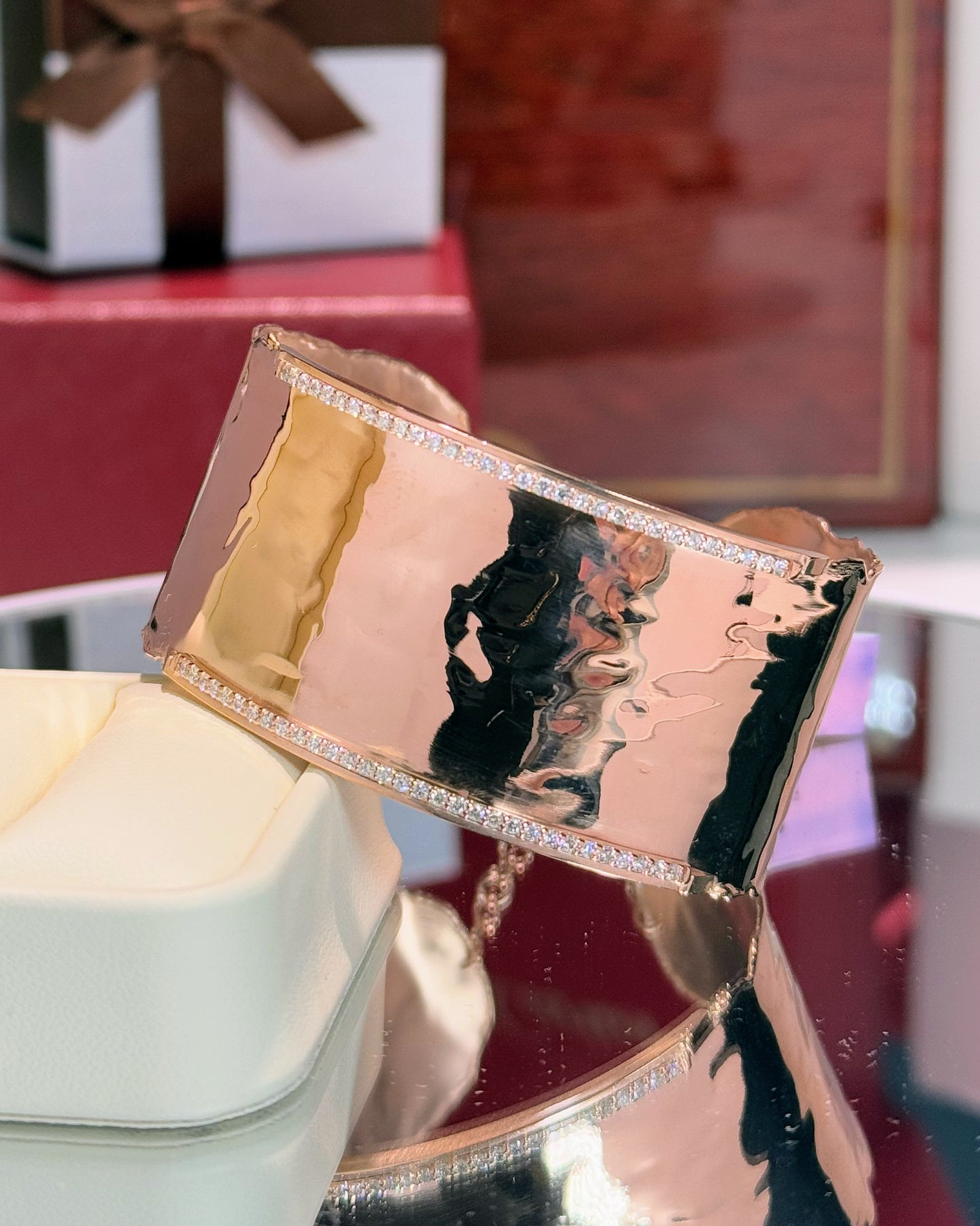 Hammered Finish 14k Rose Gold Waistband