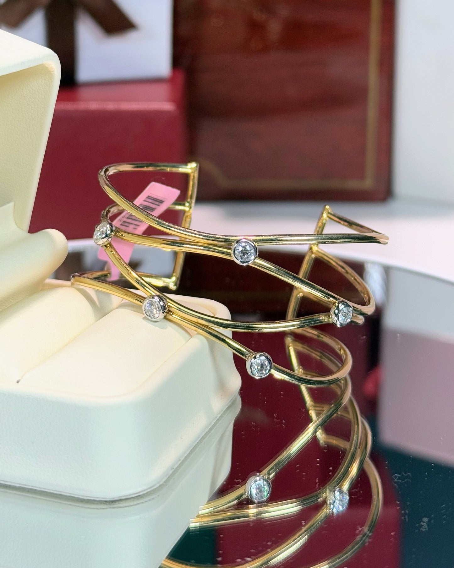 14k Yellow Gold Diamond Bangle