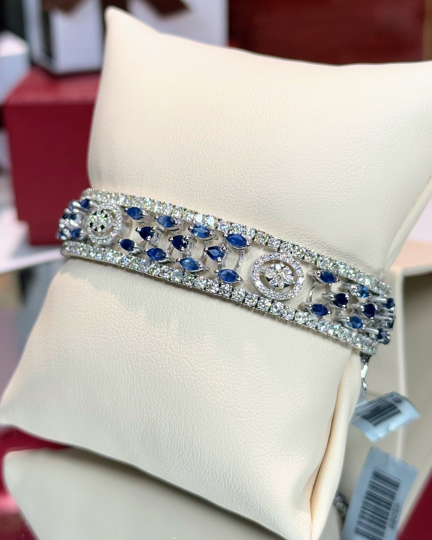 Sapphire and Diamond 14k White Gold  Bracelet