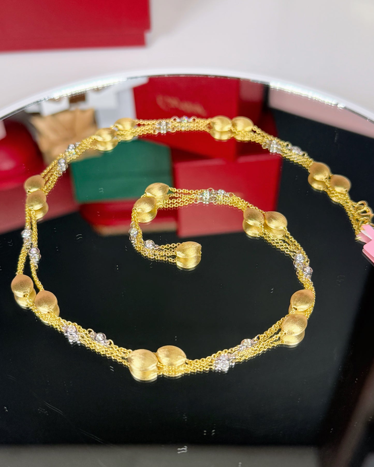 14k Yellow Gold Station Necklace
