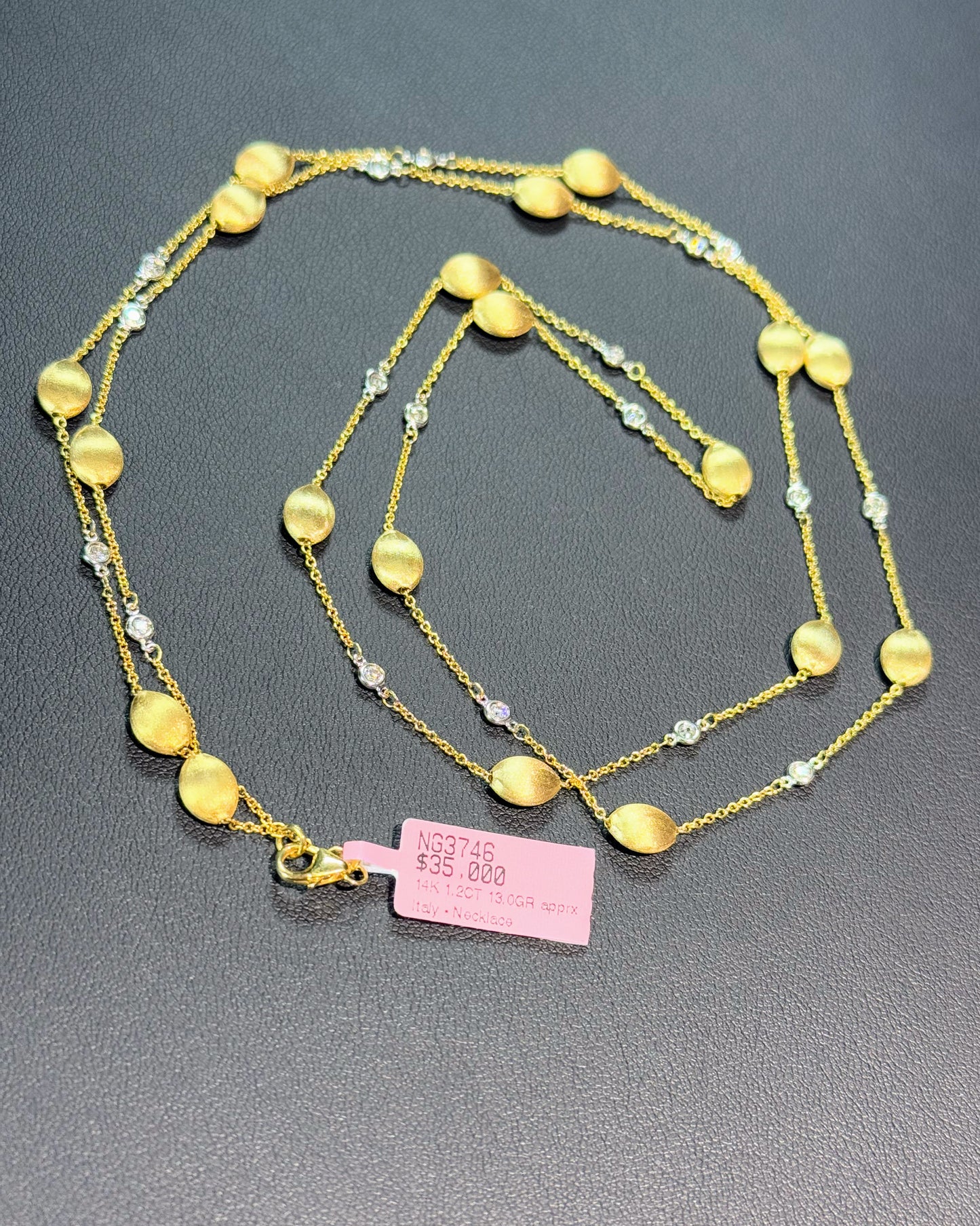 14k Yellow Gold Station Necklace