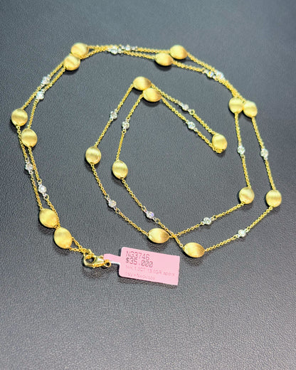 14k Yellow Gold Station Necklace