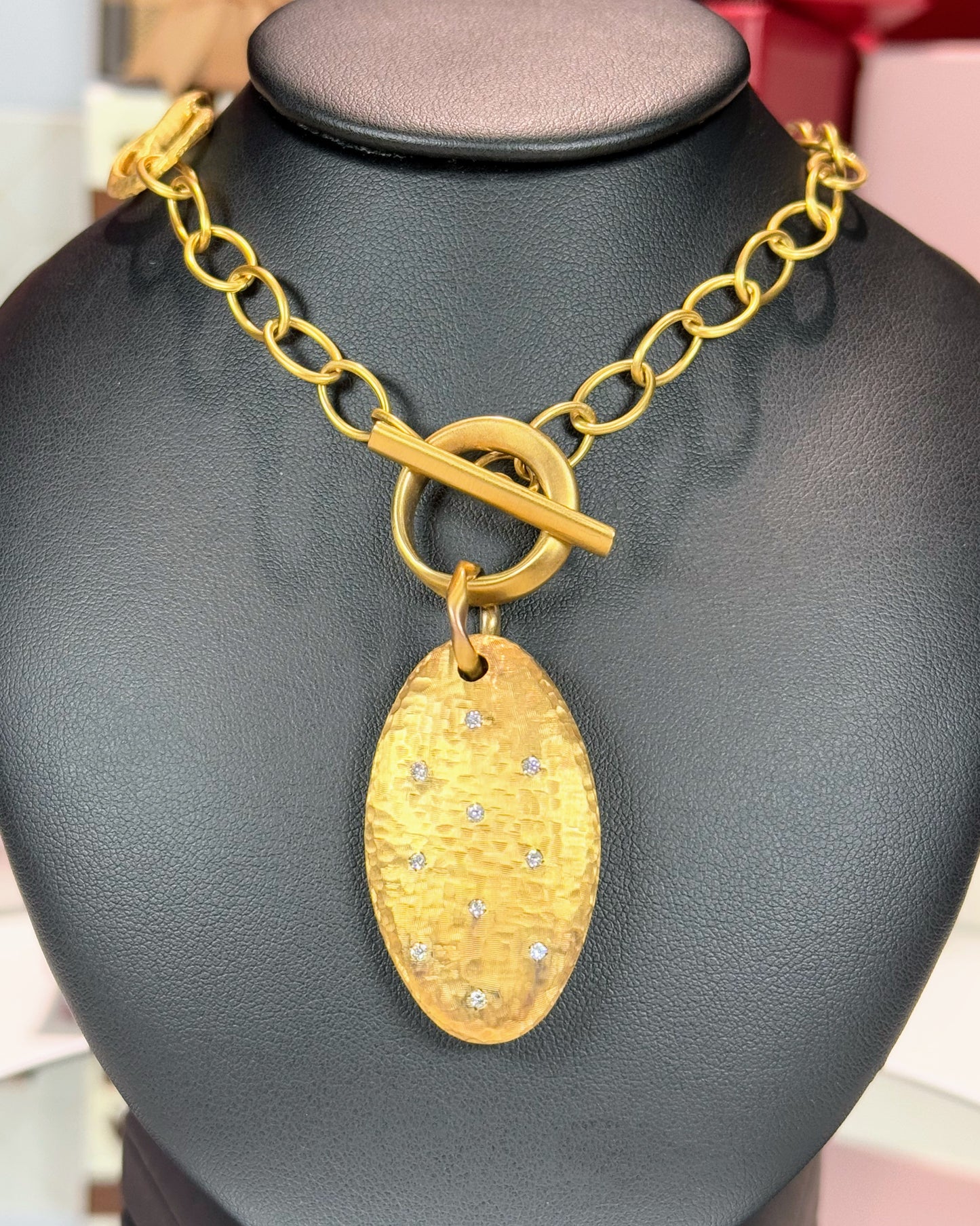 14k Yellow Gold Meteorite Pendant Necklace
