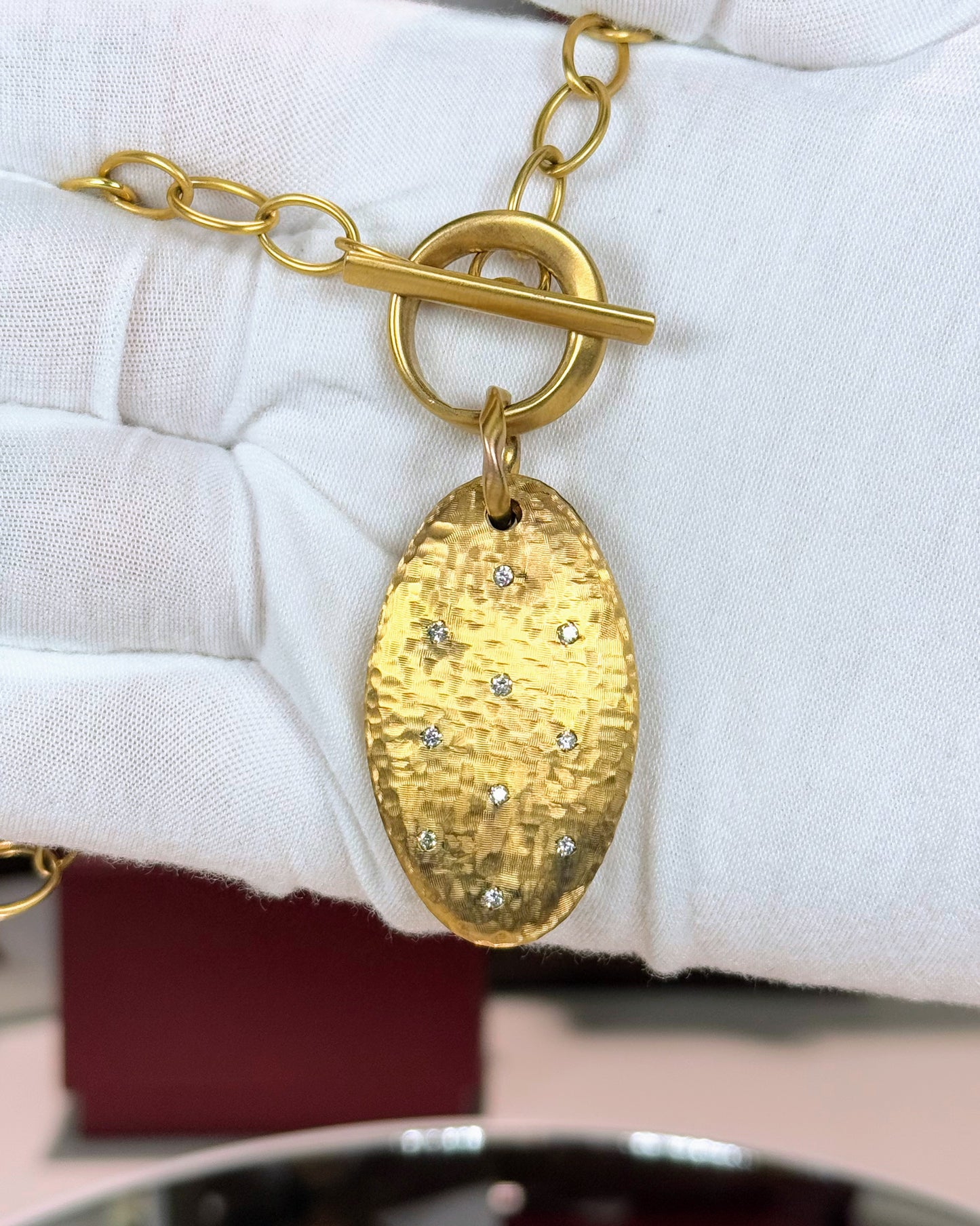 14k Yellow Gold Meteorite Pendant Necklace