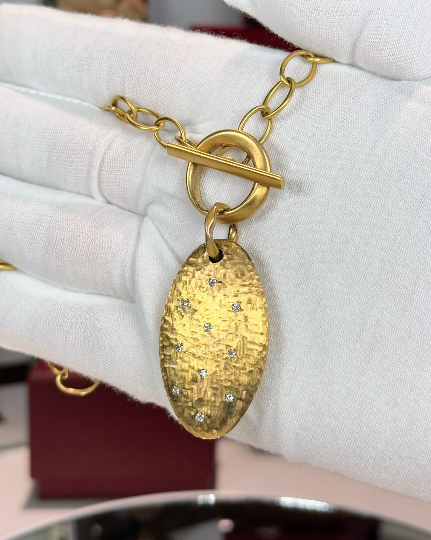 14k Yellow Gold Meteorite Pendant Necklace
