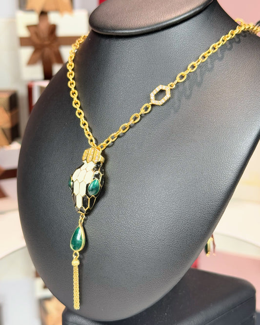 14k Yellow Gold Serpent Sautoir Necklace