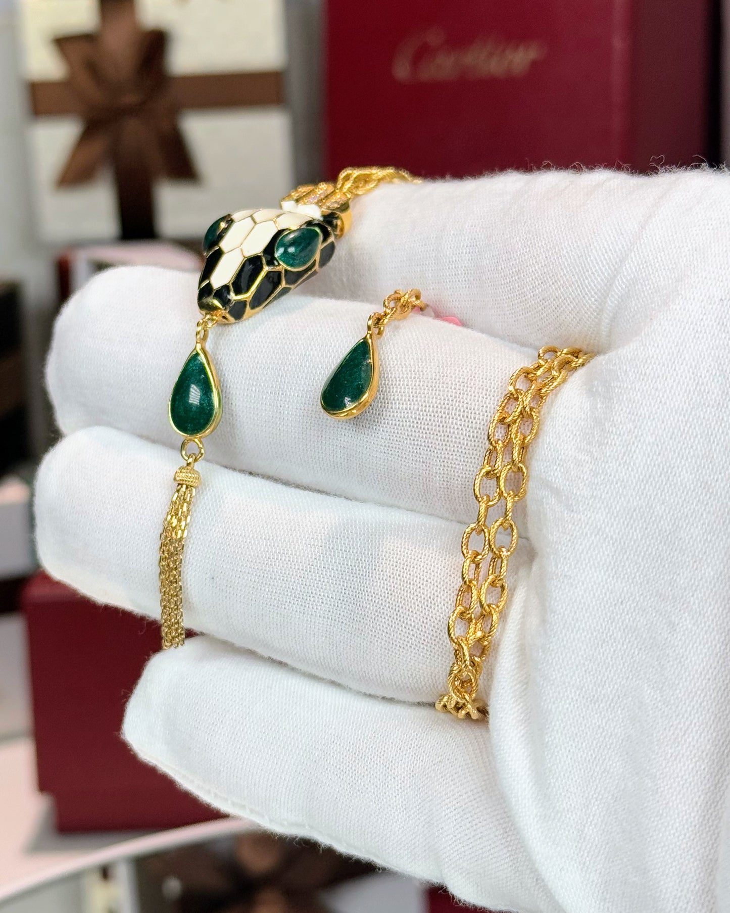 14k Yellow Gold Serpent Sautoir Necklace