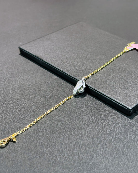 Interlocking Diamond Rings 14k Yellow Gold Bracelet