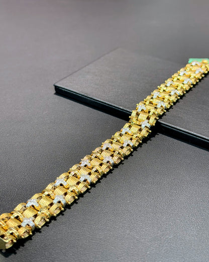 18k Yellow Gold Fortress Diamond Bracelet