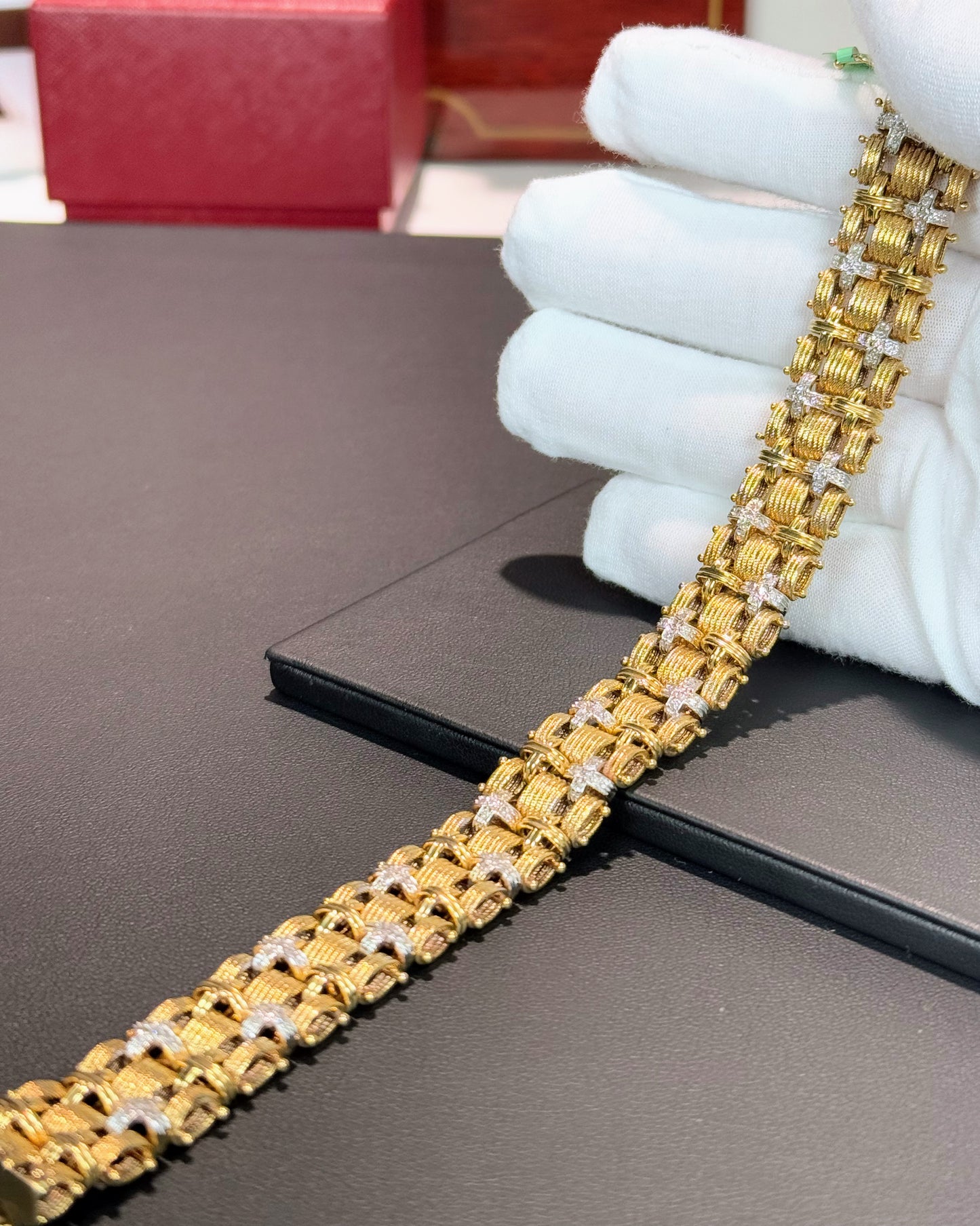 18k Yellow Gold Fortress Diamond Bracelet