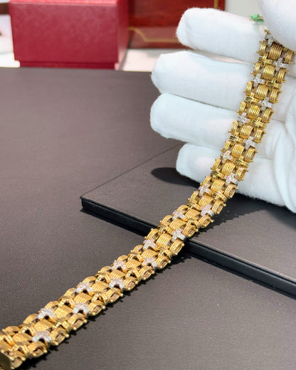18k Yellow Gold Fortress Diamond Bracelet