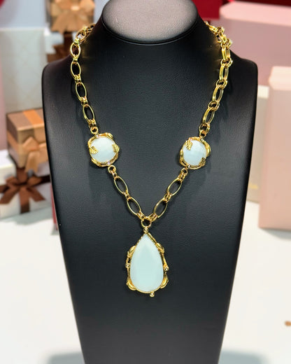 14k Yellow Gold Pendant Chain Necklace
