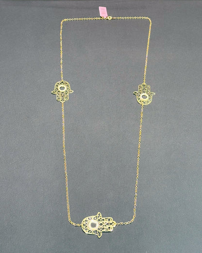 14k Yellow Gold Hand Station Necklace