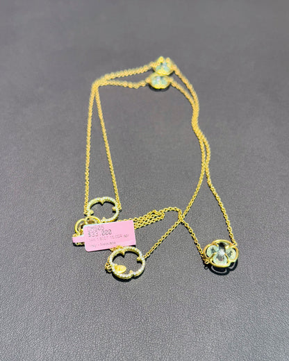 14k Yellow Gold Flower Sation Necklace