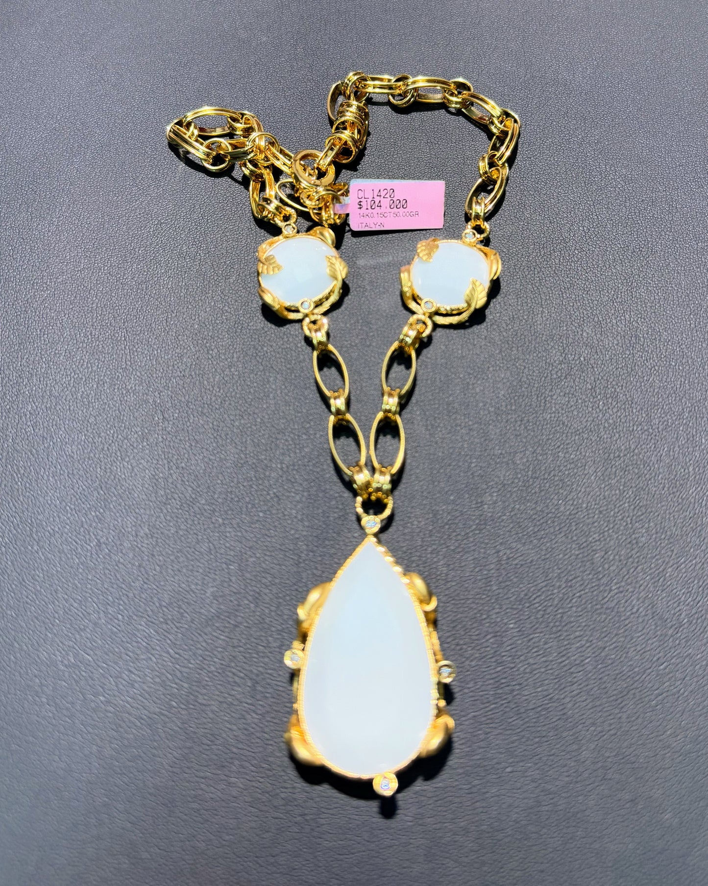14k Yellow Gold Pendant Chain Necklace