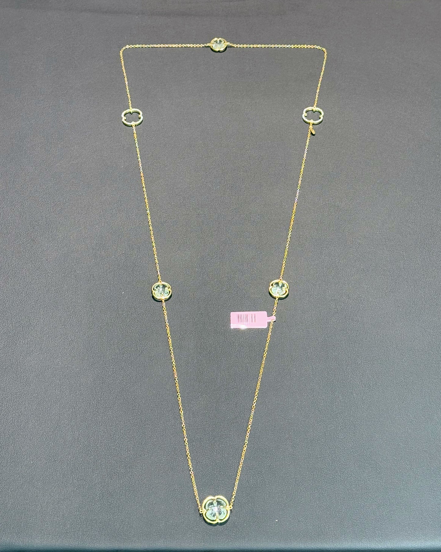 14k Yellow Gold Flower Sation Necklace