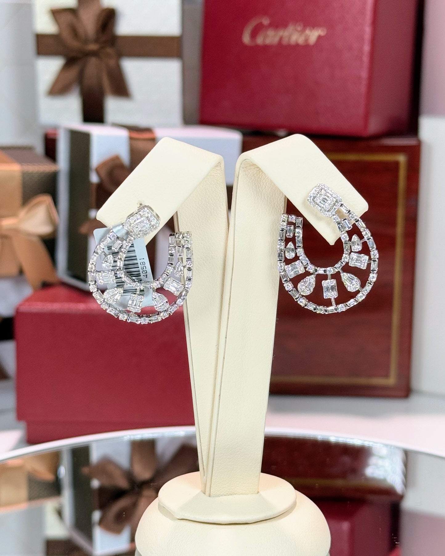 14k White Gold Diamond Earrings