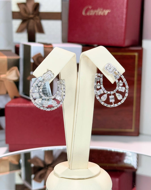 14k White Gold Diamond Earrings