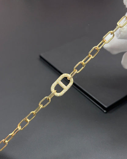 14k Yellow Gold Diamond Bracelet